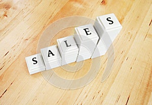 Sales increase - word in blocks