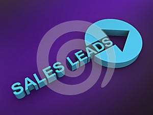sales lead word on purple
