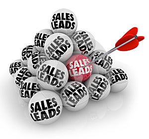 Sales Leads Pyramid Balls New Business Customers Prospects