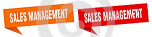 sales management banner. sales management speech bubble label set.