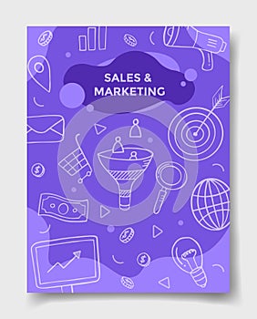 Sales and marketing concept with doodle style for template of banners, flyer, books, and magazine cover