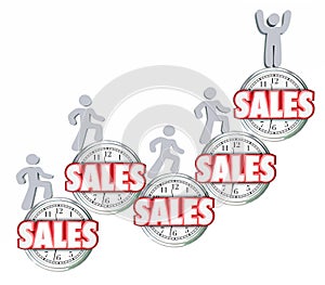 Sales Over Time Selling Products Achieving Reaching Top Quota
