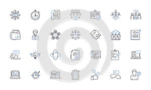 Sales partnerships line icons collection. Collaboration, Synergy, Nerking, Alliances, Joint ventures, Cooperation