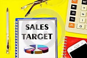 A sales plan is the inscription of text on the Notepad.