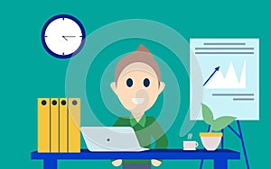 Sales presentation flat design illustration