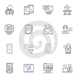 Sales promotion line icons collection. Deal, Coupon, Discount, Rebate, Incentive, Bonus, Freebie vector and linear