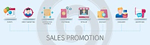 Sales promotion vector infographics in 3d style