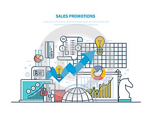 Sales promotions. Targeting, market research, marketing, business planning and analysis.