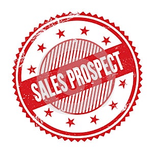 SALES PROSPECT text written on red grungy round stamp