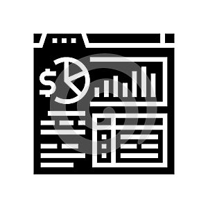 sales report glyph icon vector illustration