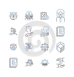 Sales revenue line icons collection. Profit, Income, Earnings, Turnover, Growth, Expansion, Boost vector and linear