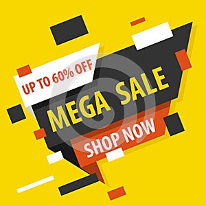 Sales, sale logo. Online sale, discounts on goods. Vector, cartoon illustration