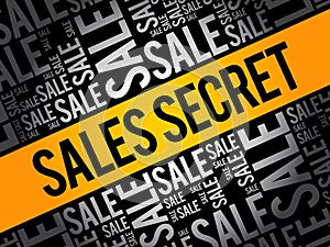 Sales Secret word cloud collage, business concept
