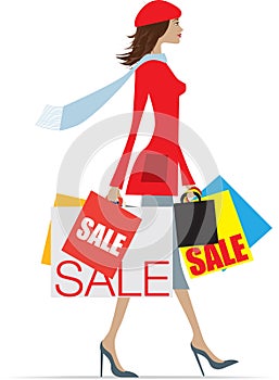 Sales shopping woman