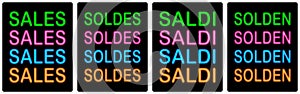 Sales, soldes, saldi, solden