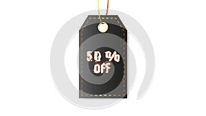 Sales special offer fire 50 percent off animation motion graphic video. Promo tag, banner, badge, sticker. 50 percent