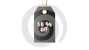 Sales special offer fire 50 percent off. Promo tag, banner, badge, sticker. 50 percent off Royalty-free. FONT ANTONIO