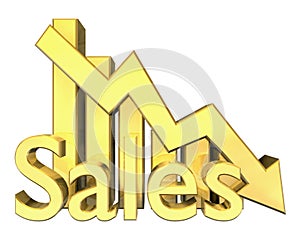 Sales Statistics graphic in gold