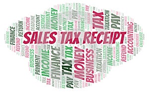 Sales Tax Receipt word cloud