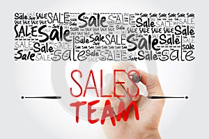 Sales Team word cloud collage, business concept background