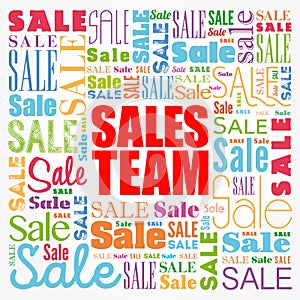 Sales Team word cloud collage, business concept background