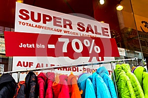 Sales in a textile shop