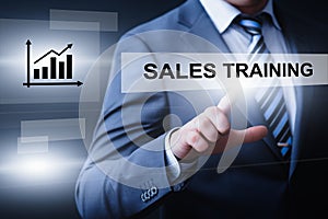 Sales Training Webinar Corporate Education Internet Business Technology Concept