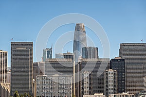 Salesforce tower peeks above others, San Francisco, CA, USA