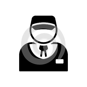 Black solid icon for Salesman, vendor and dealer photo