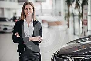 Salesperson at car dealership