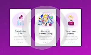 Consultative sales app interface template.