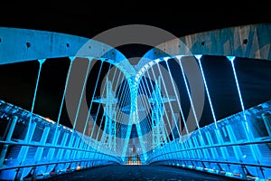 The Salford Quays footbridge located at MediaCityUK photo