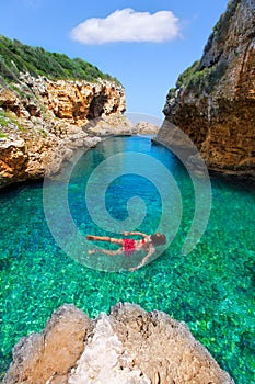 SAlgar beach Cala Rafalet in Menorca at Balearic Islands