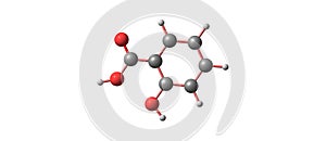 Salicylic acid molecular structure isolated on white
