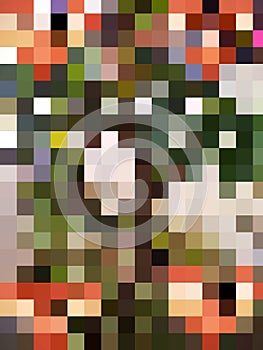 Salient and Prominent digital pattern of coloured rectangles and squares photo