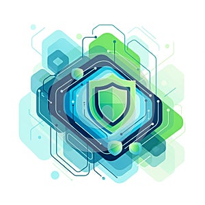 Digital Cybersecurity Shield Protection Concept