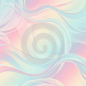 Soft Pastel Holographic Waves - Dreamy Iridescent Abstract Background