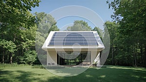 Modern Solar Powered Home in Nature