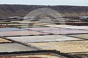 Salinas de Janubio in Lanzarote, Canary Islands.