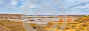 Salinas de Janubio, old salt mining on Lanzarote, Canary Islands, Spain