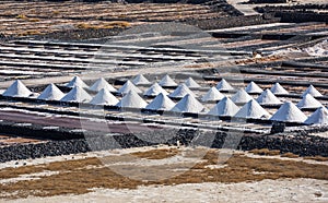 Salinas de Janubio, saltworks in Lanzarote, Canary Islands, Spain