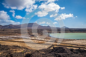 Salinas de Janubio, saltworks in Lanzarote, Canary Islands, Spain