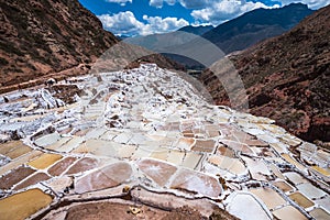 Salinas de Maras, man-made salt mines near Cusco, Peru photo