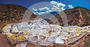 Salinas de Maras, man-made salt mines near Cusco, Peru photo