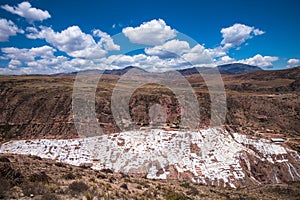Salinas de Maras, man-made salt mines next to Cusco, Peru photo