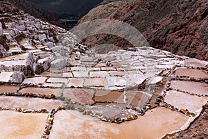 Salinas de maras peru, manual salt extraction process