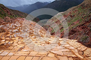 Salinas de Maras - salt evaporation ponds near town of Maras in