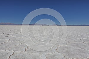 Salinas Grandes salt flat in Salta, Andes, North Argentina
