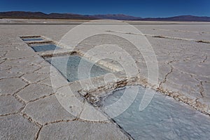 Salinas Grandes salt flats in Salta, North Argentina