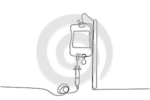 Saline Bottle, catheter, syringe, injection, drop counter, Medical Dropper, medical supplies, equipment one line art